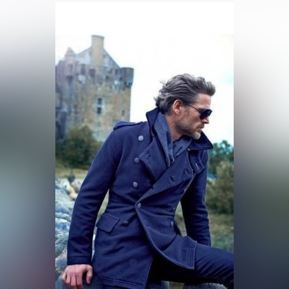 John Varvatos Grey double breasted trench coat. Size small - Picture 1 of 16